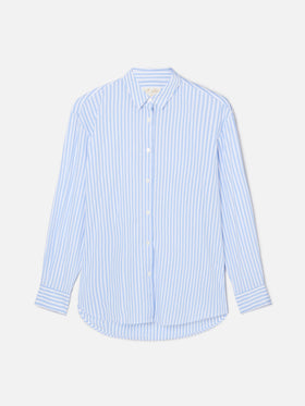 Chemise Brigitte à rayures bleu clair avec imprimé Snoopy | Special Edition 