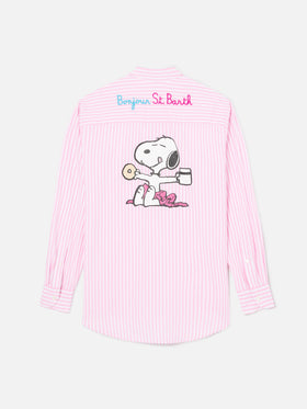 Chemise rayée rose Brigitte avec imprimé Snoopy | Special Edition 