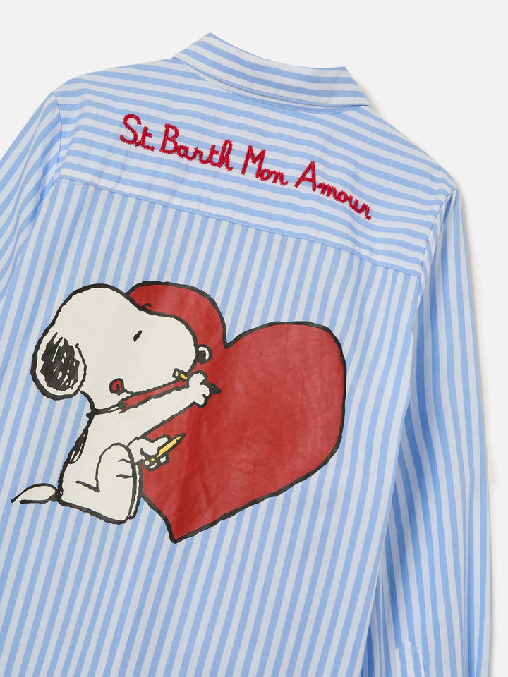 Mini Brigitte Shirt with stripes and Mon Amour embroidery | Special Edition