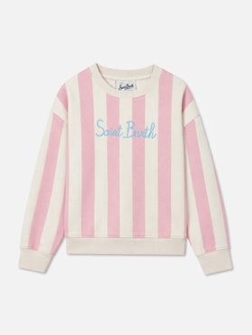Sweat-shirt rayé pour fille Briony avec broderie Saint Barth 