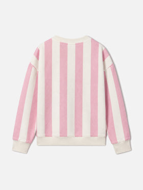 Sweat-shirt rayé pour fille Briony avec broderie Saint Barth 