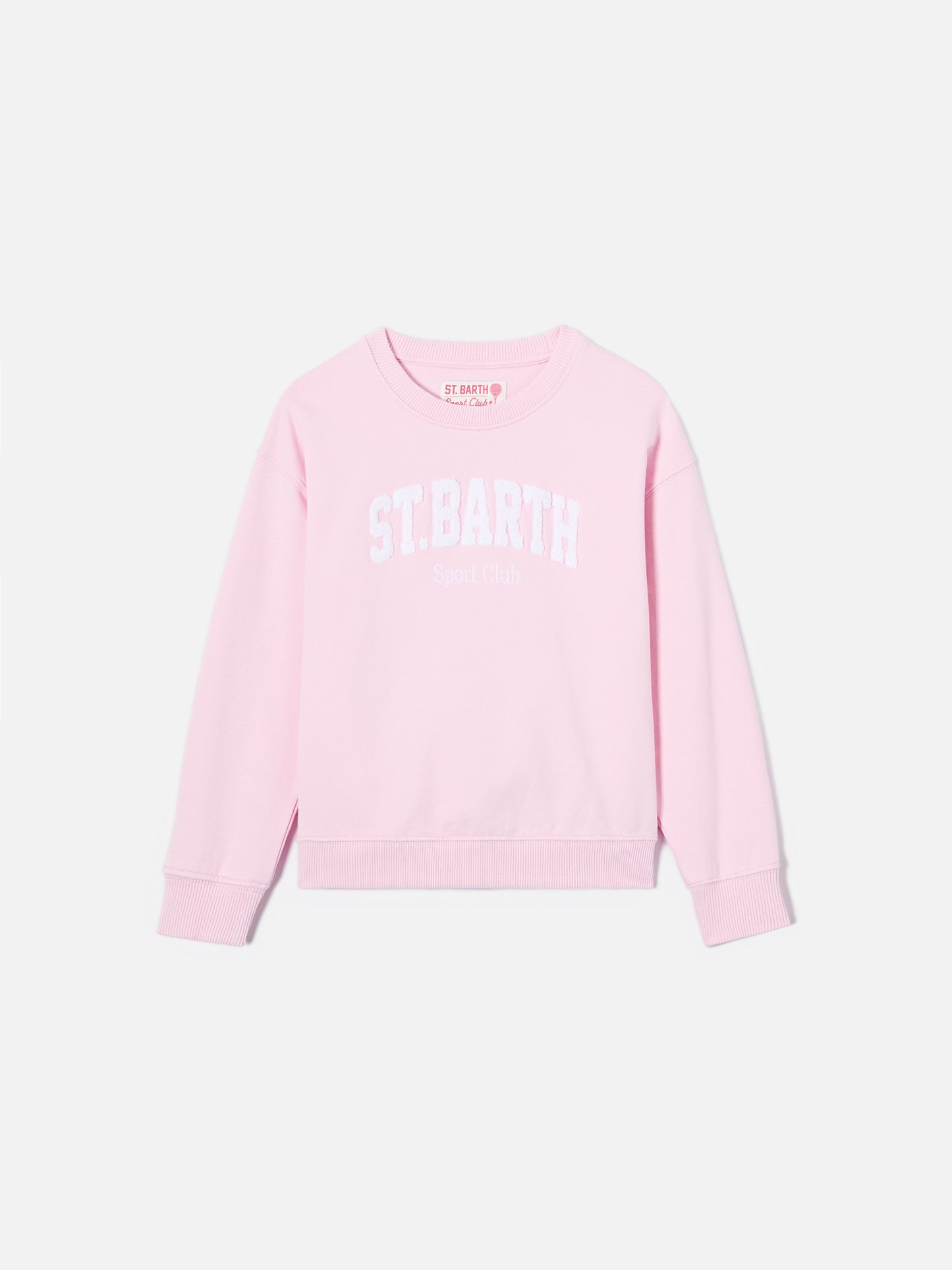 Briony Crewneck Sweatshirt in pink with terry-effect logo