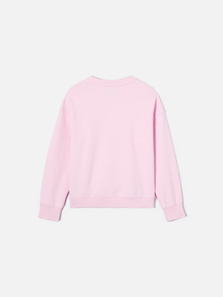 Briony Crewneck Sweatshirt in pink with terry-effect logo