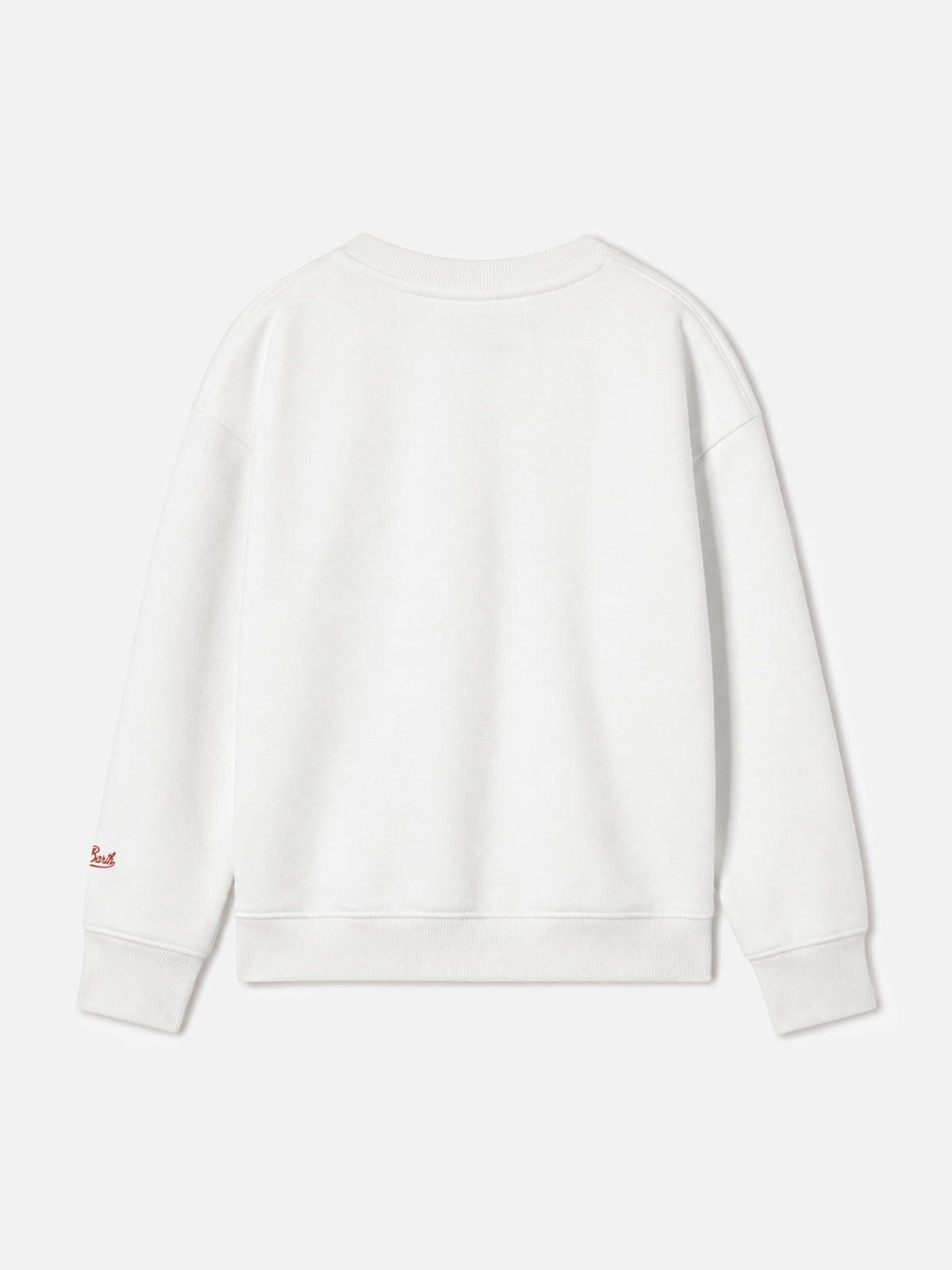 Sweat-shirt blanc à col rond pour fille avec patchs de canne en sucre d'orge 