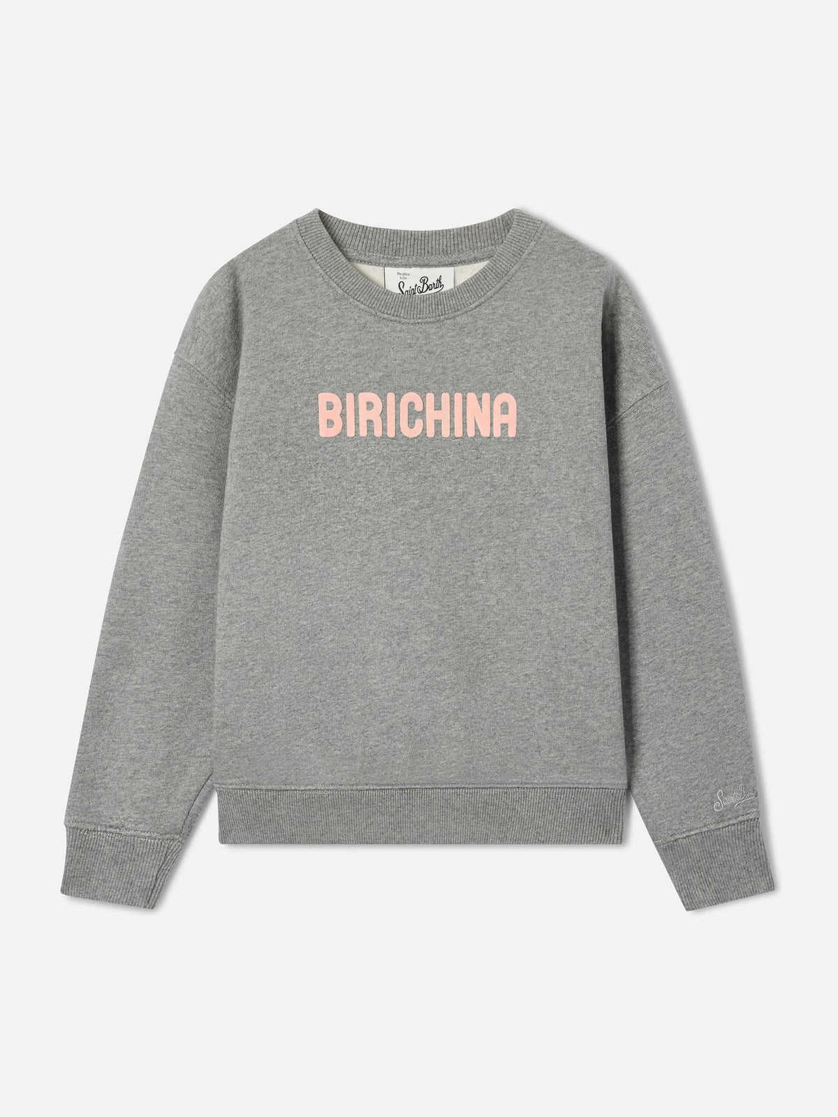Grey Briony cotton blend sweatshirt with Birichina flock print
