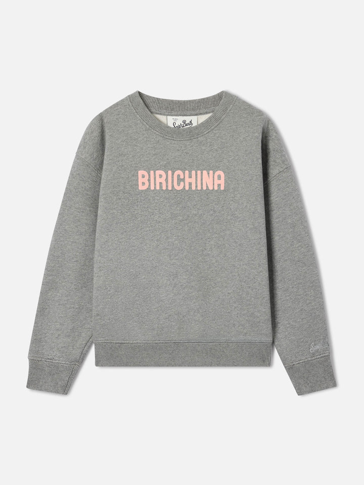 Sudadera de mezcla de algodón Grey Briony con estampado flock Birichina 