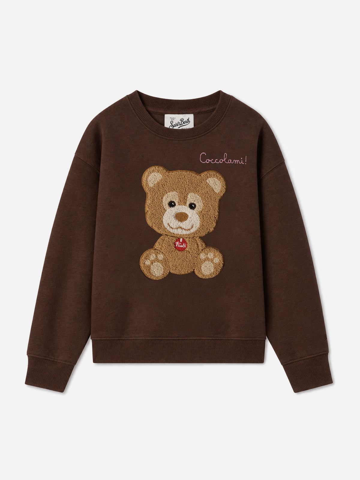 Sudadera Briony con cuello redondo y parche de rizo con osito Trudi | TRUDI SPECIAL EDITION 