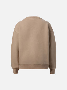 Felpa girocollo Briony con stampa di cuccioli e ricamo