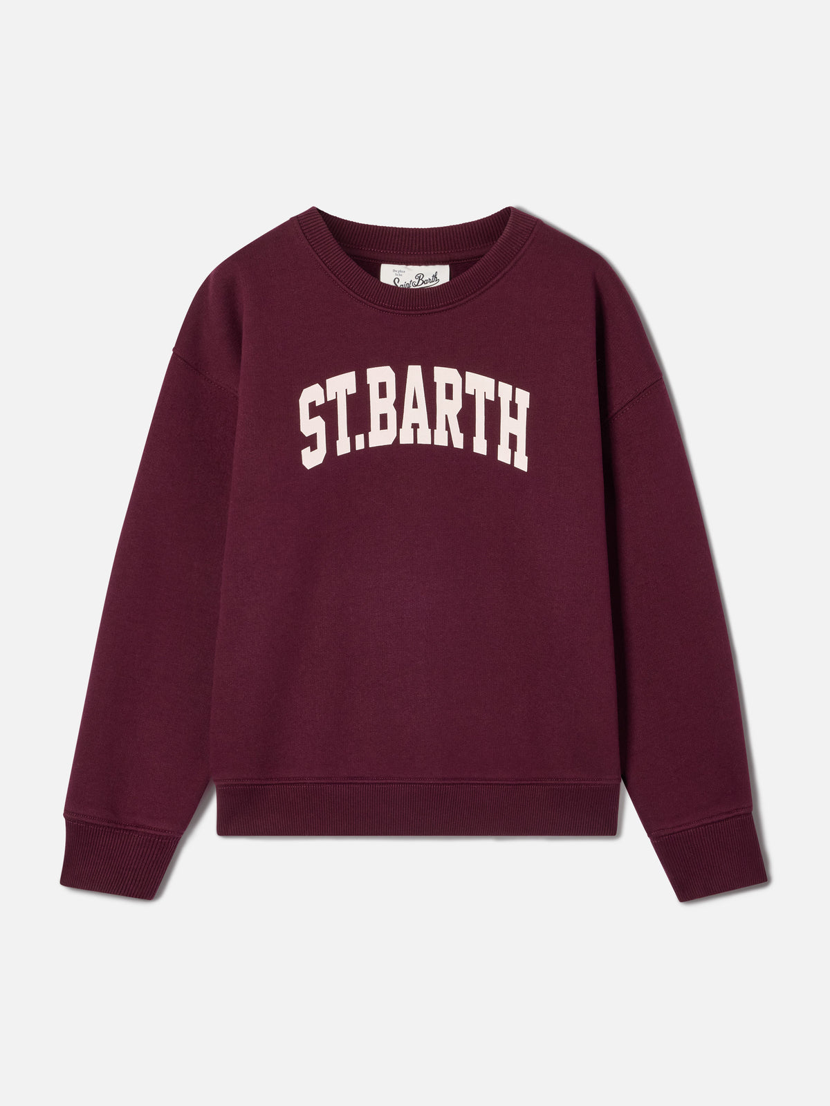 Sweat-shirt bordeaux en mélange de coton Briony avec imprimé St. Barth 
