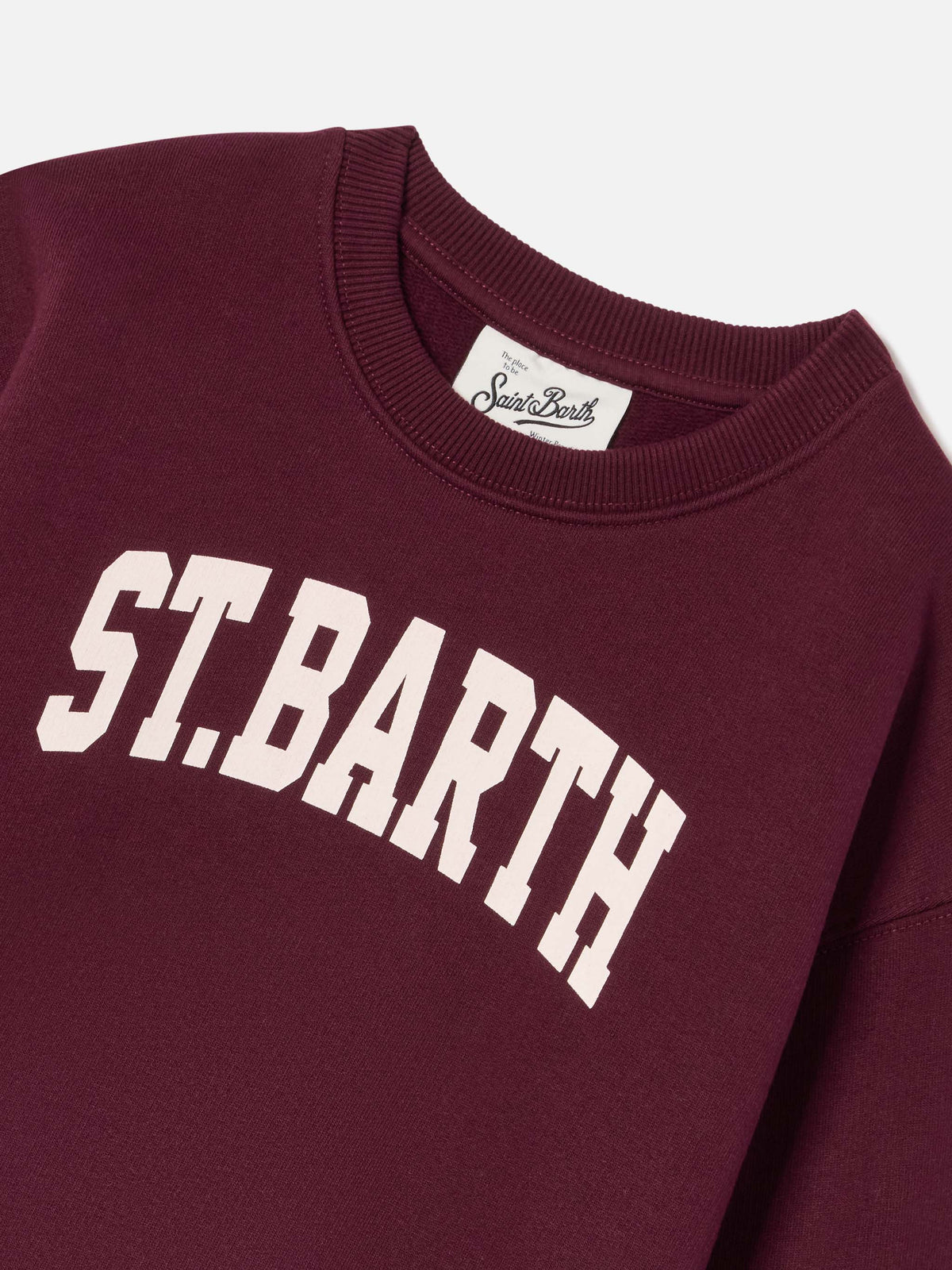 Sweat-shirt bordeaux en mélange de coton Briony avec imprimé St. Barth 