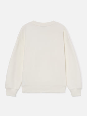 Sweat-shirt blanc en mélange de coton Briony avec imprimé pailleté Simply The Best 