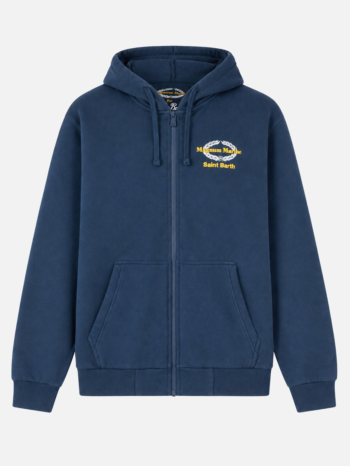 Felpa in cotone blu con cappuccio con ricamo Magnum Marine Saint Barth | EDIZIONE SPECIALE MAGNUM MARINE