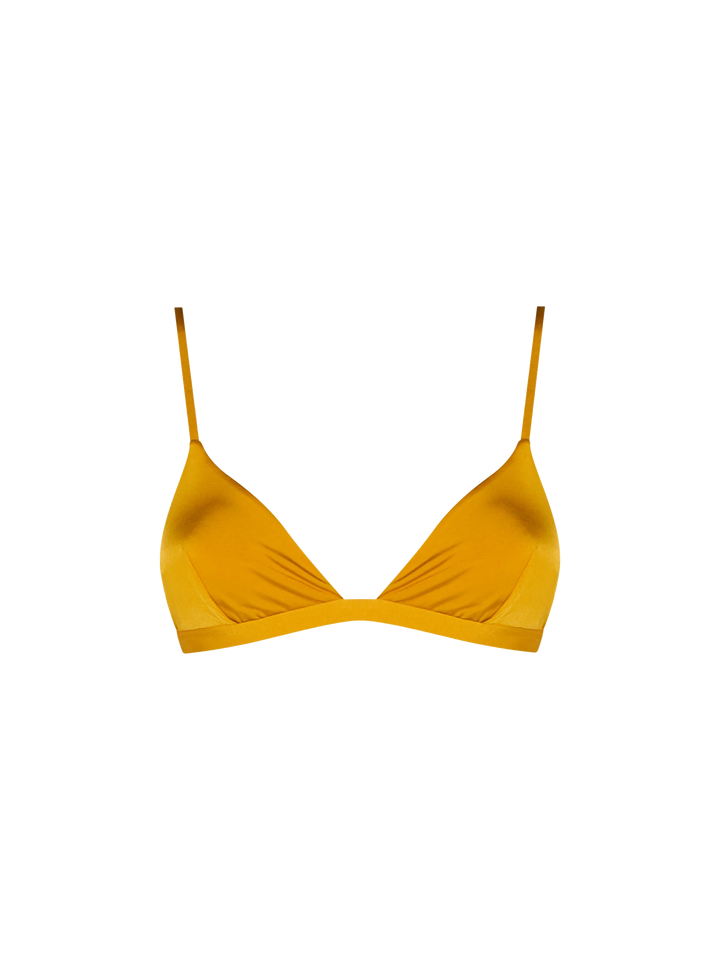 Woman ochre yellow triangle top swimsuit Brooke - MC2 Saint Barth
