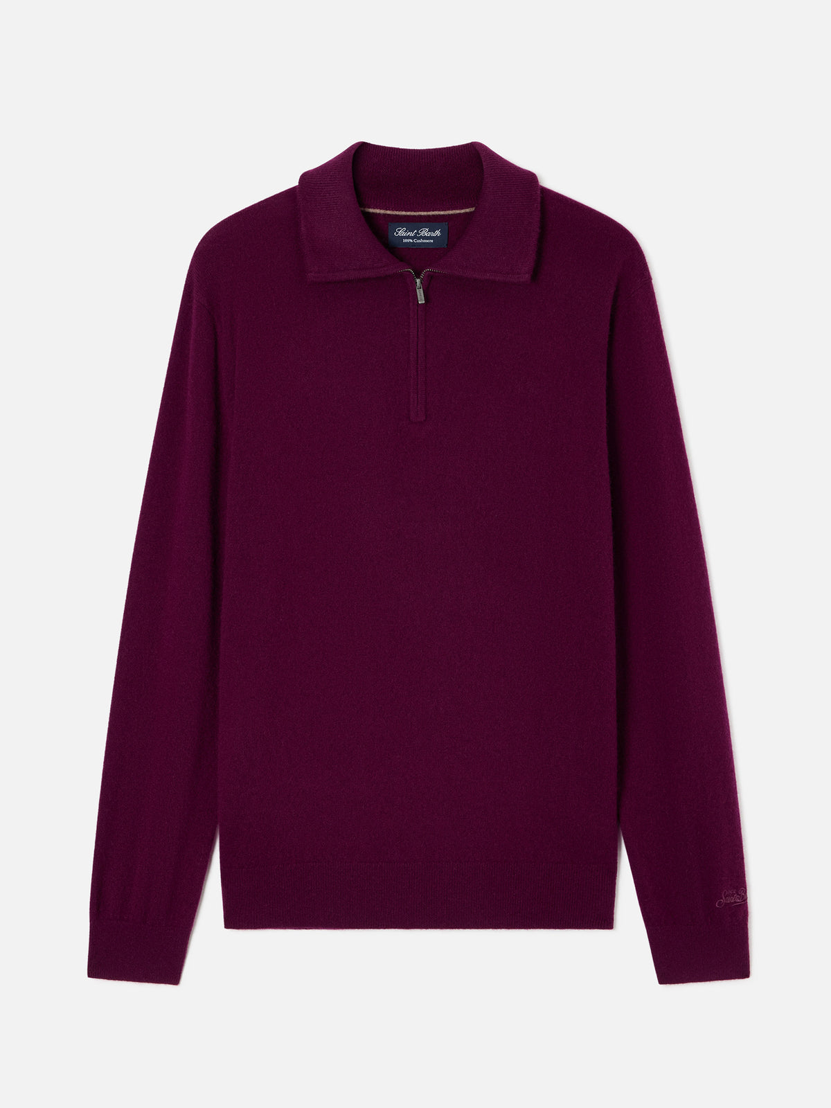 Pull en cachemire demi-zip Burgundy Buck 