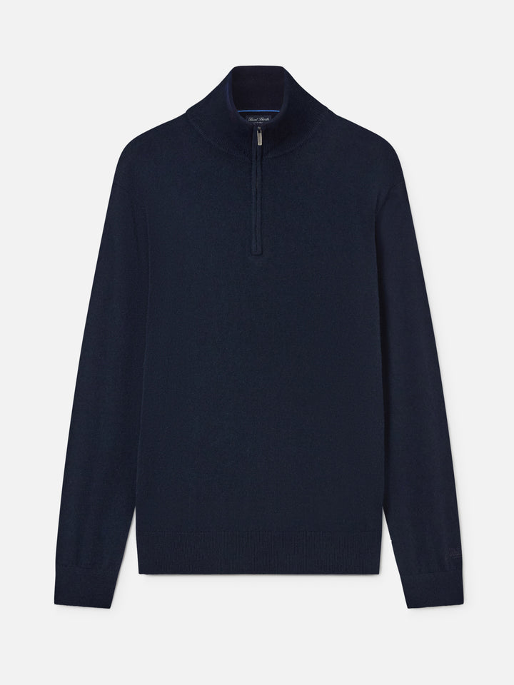 Punto de cachemir con media cremallera Buck Navy blue 