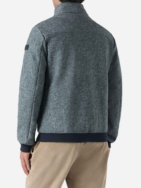 Thermo jacket Byron with melange blue wooly print