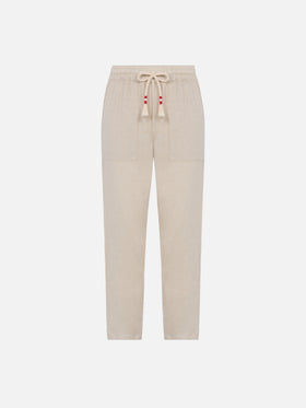 Off-white linen pants Calais with drawstring - MC2 Saint Barth