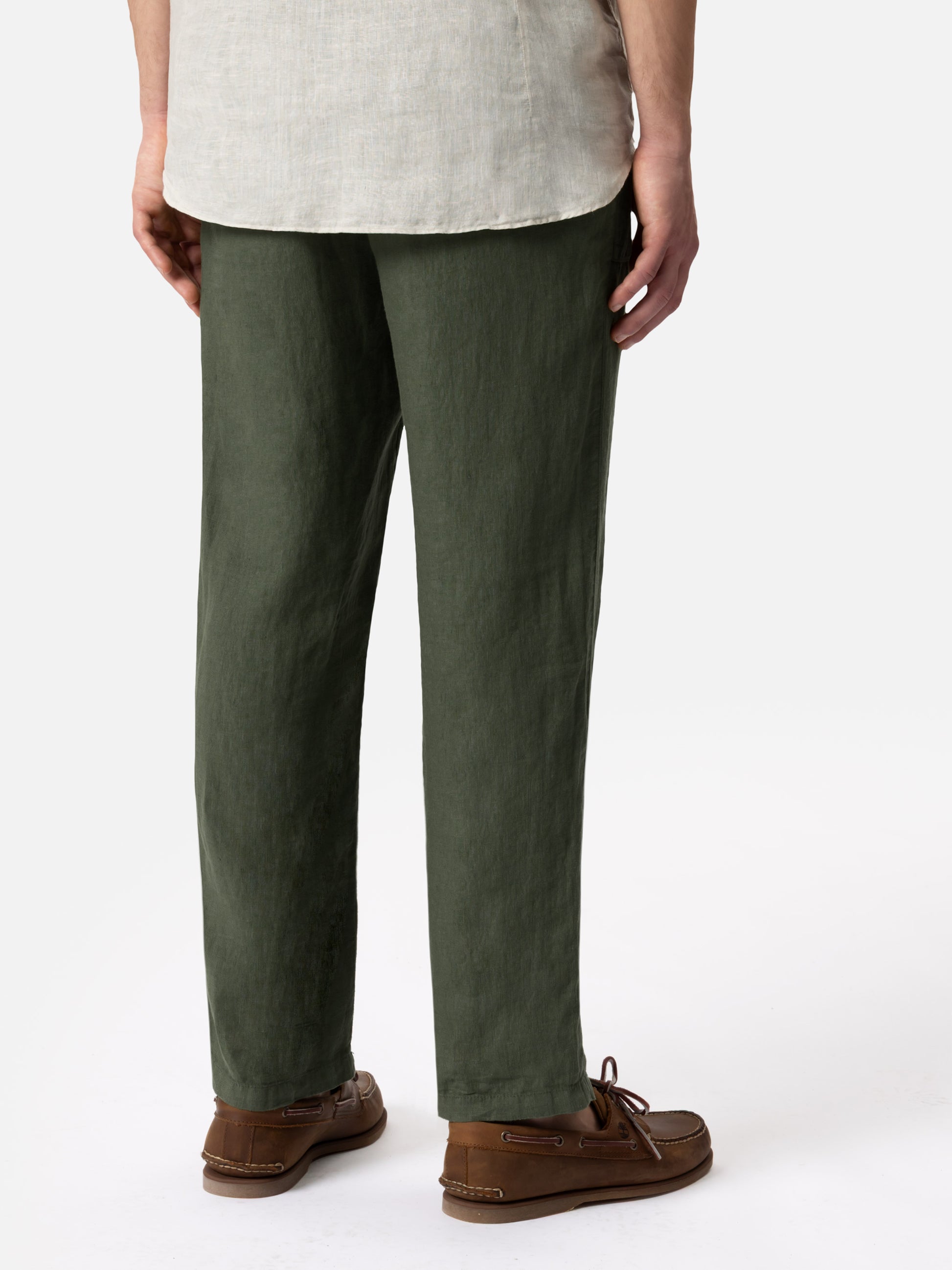 Military green linen pants Calais with drawstring - MC2 Saint Barth