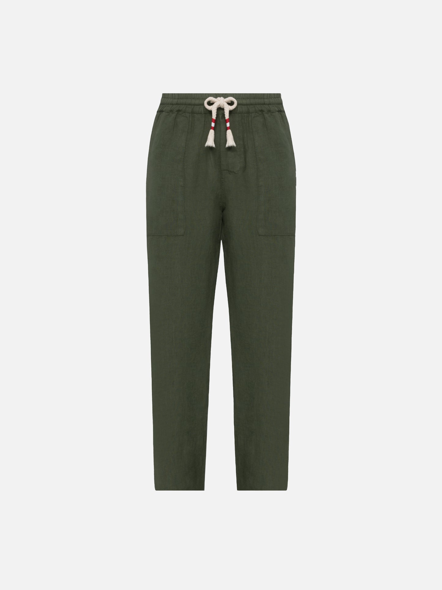 Military green linen pants Calais with drawstring - MC2 Saint Barth