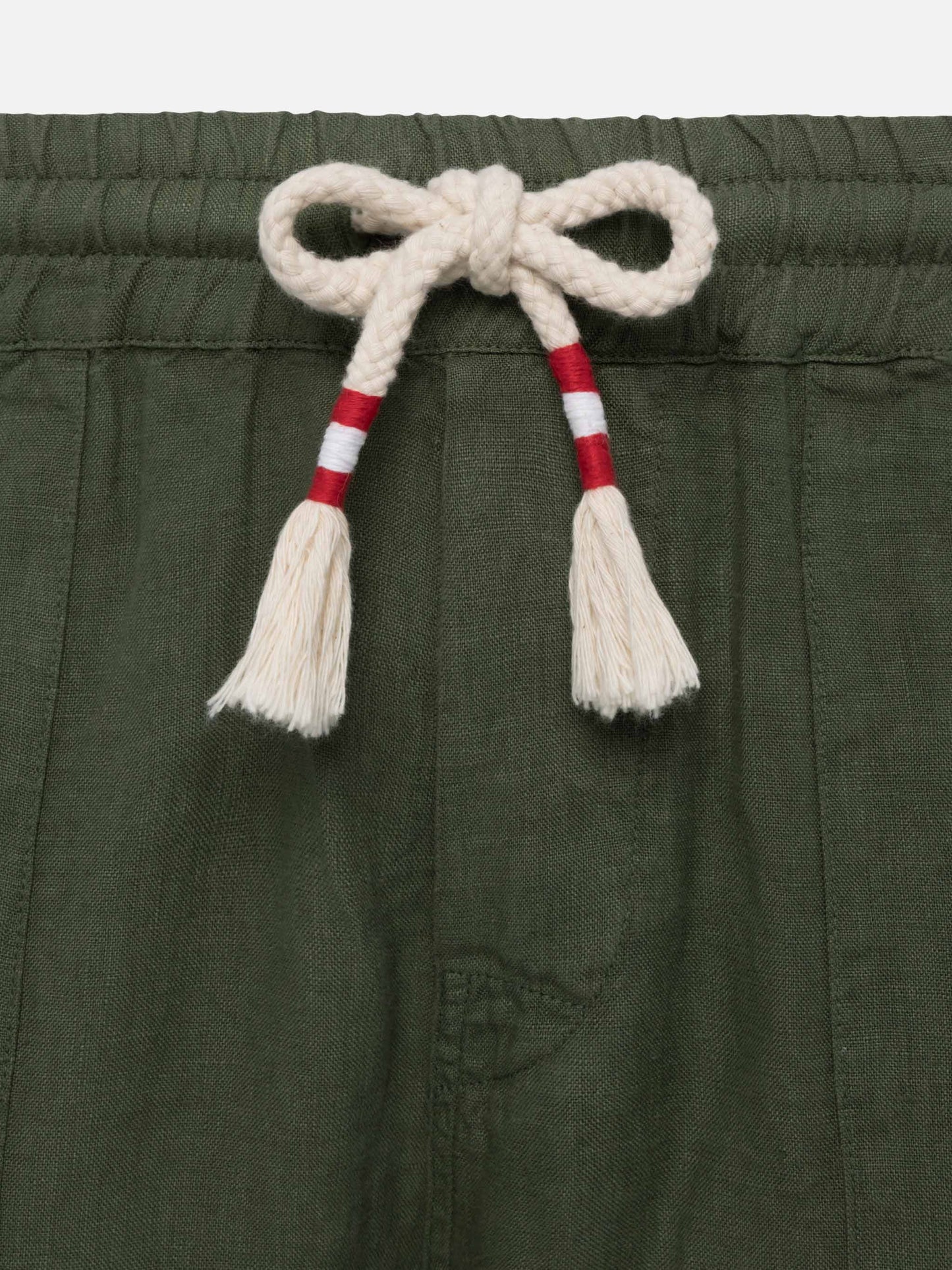 Military green linen pants Calais with drawstring - MC2 Saint Barth