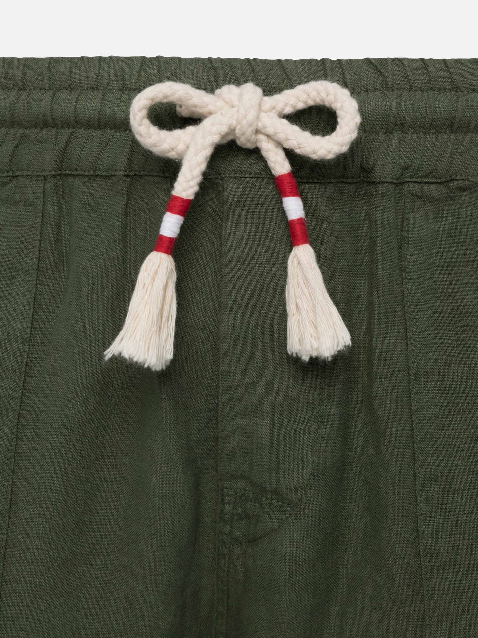 Military green linen pants Calais with drawstring - MC2 Saint Barth