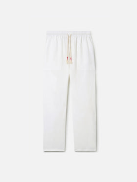 White linen pants Calais with drawstring