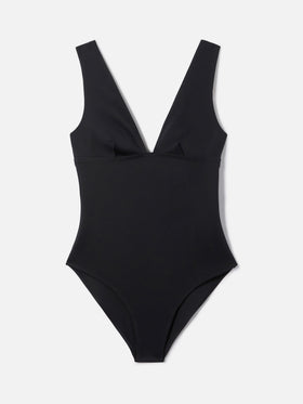 Calliope one-piece swimsuit in black technical fabric