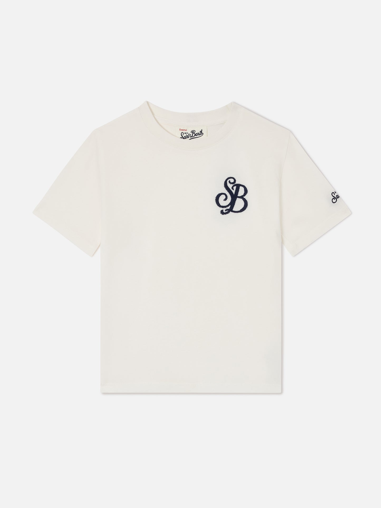 T-shirt Cameron blanc avec broderie monogramme SB 
