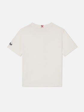 T-shirt Cameron blanc avec broderie monogramme SB 