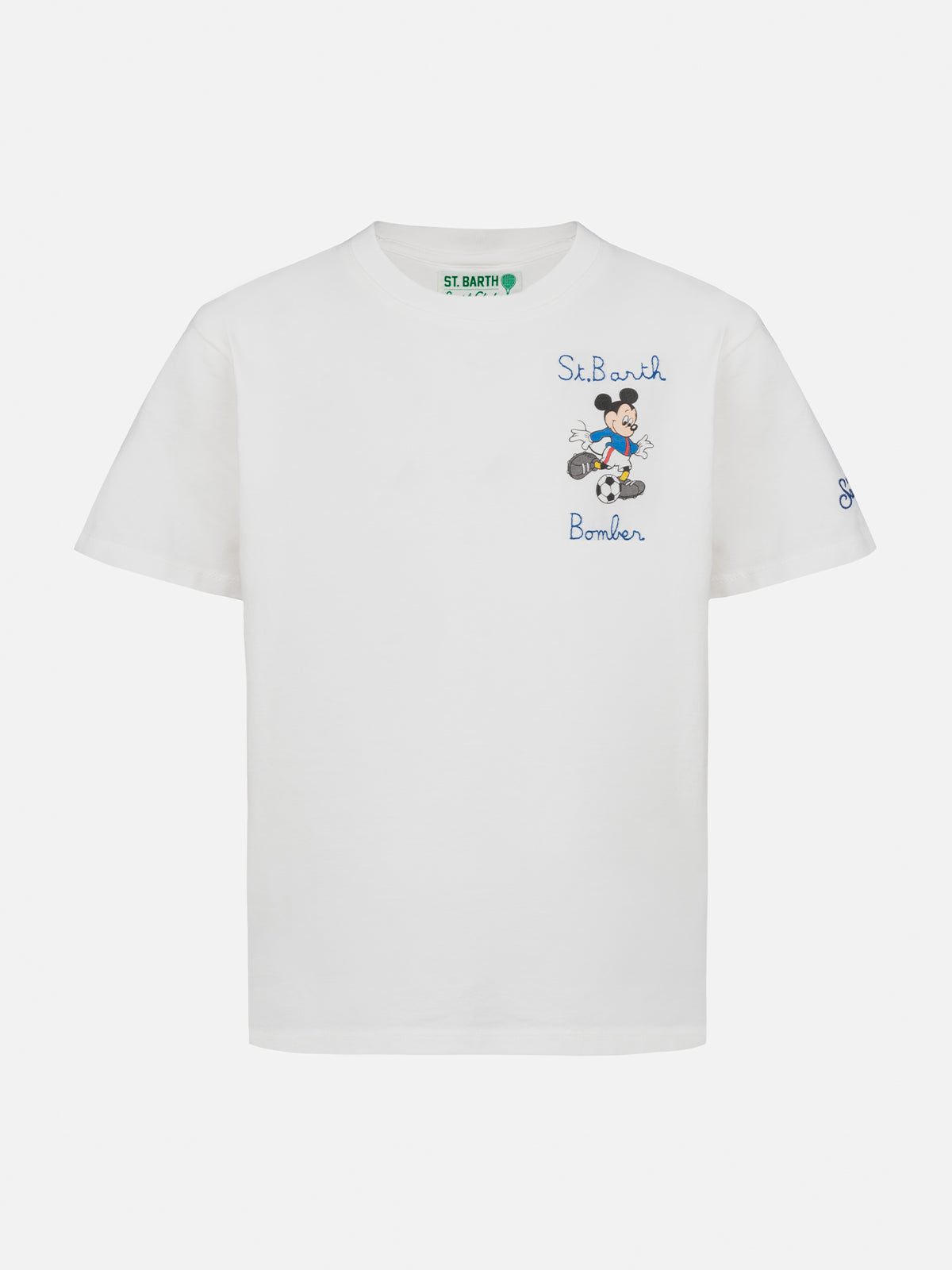 Boy heavy cotton t-shirt Cameron Mickey print and St. Barth Bomber embroidery | DISNEY SPECIAL EDITION - MC2 Saint Barth