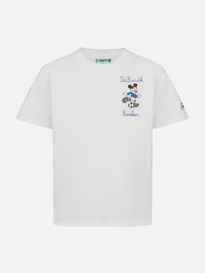 Boy heavy cotton t-shirt Cameron Mickey print and St. Barth Bomber embroidery | DISNEY SPECIAL EDITION - MC2 Saint Barth