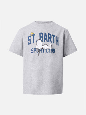 Cameron cotton T-shirt in grey with Snoopy St. Barth Sport Club print | PEANUTS SPECIAL EDITION