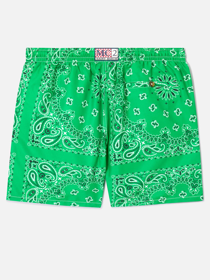 Short de bain Caprese à bandana vert 