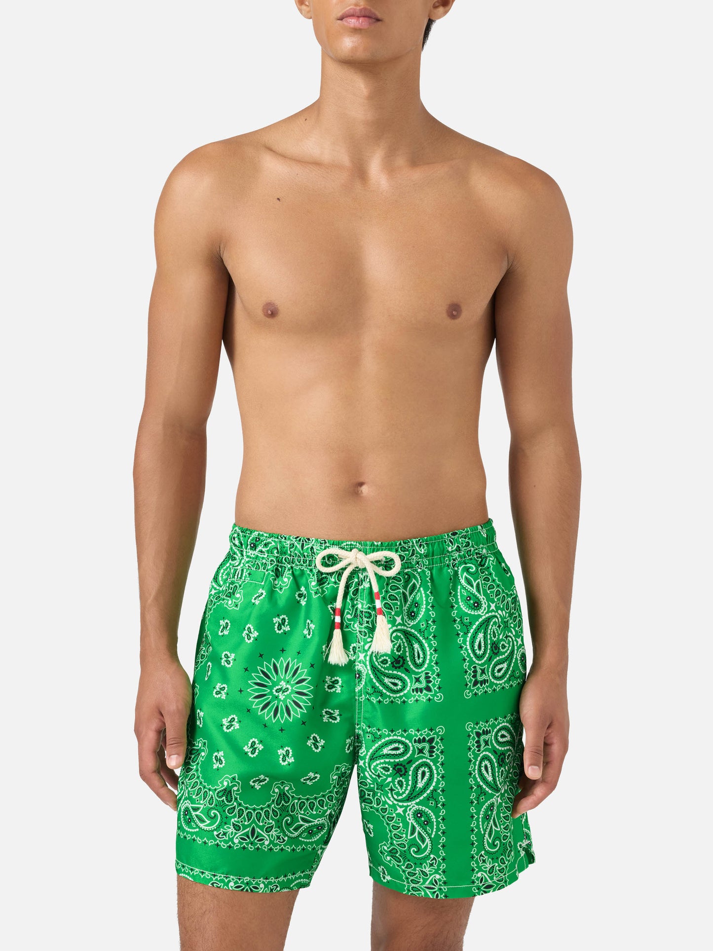 Short de bain Caprese à bandana vert 