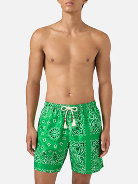 Short de bain Caprese à bandana vert 