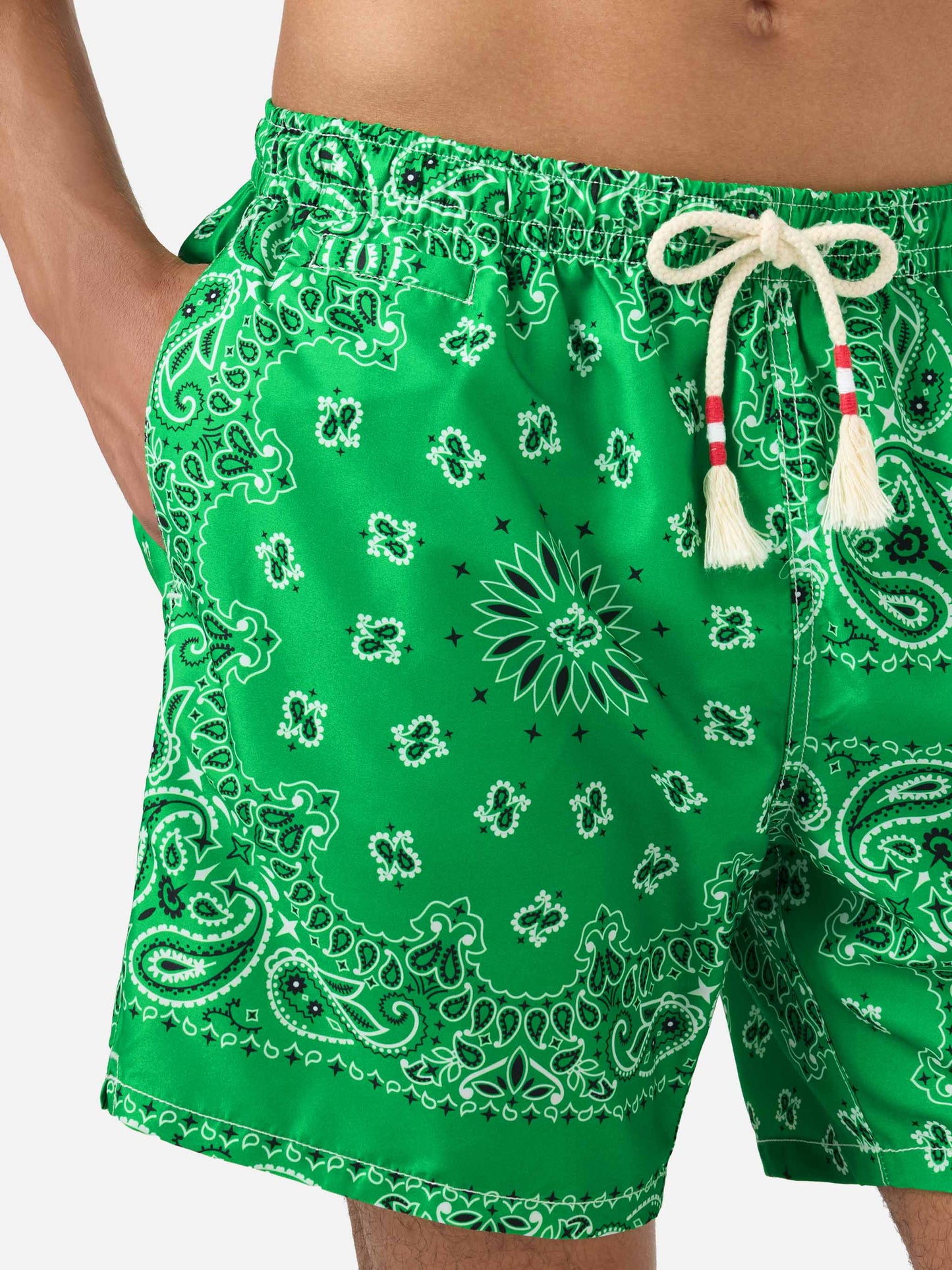 Short de bain Caprese à bandana vert 