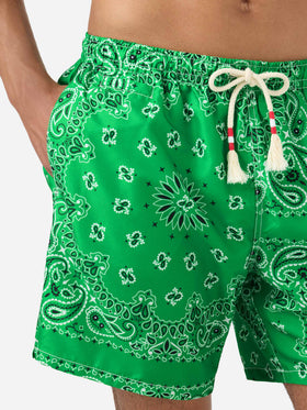 Short de bain Caprese à bandana vert 