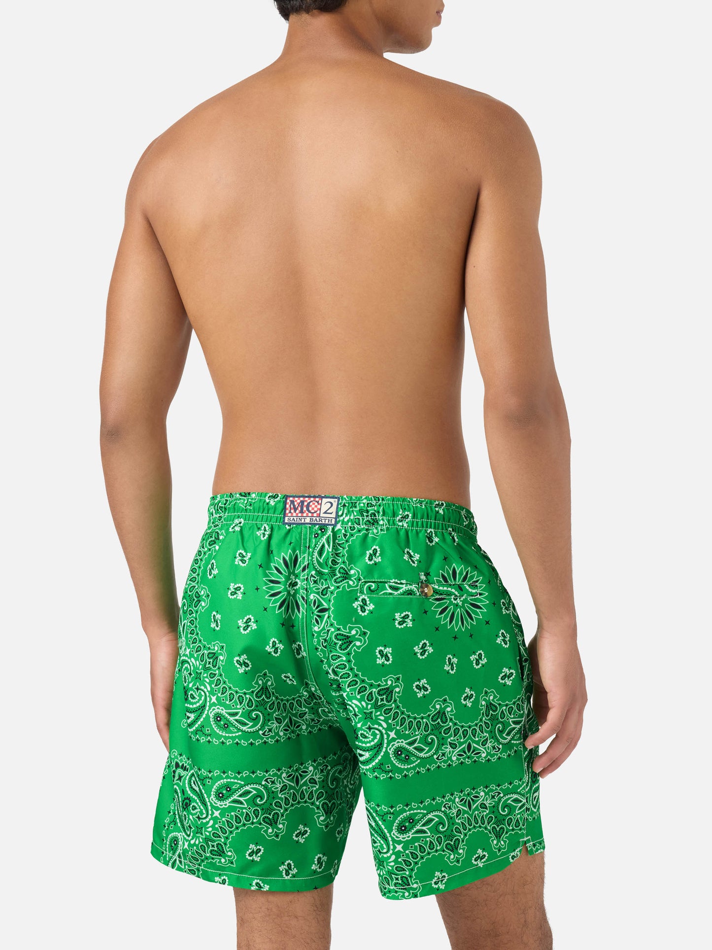 Short de bain Caprese à bandana vert 
