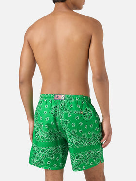 Short de bain Caprese à bandana vert 