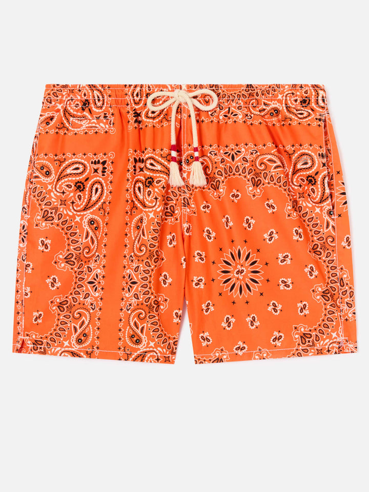 Caprese orange bandana swim shorts