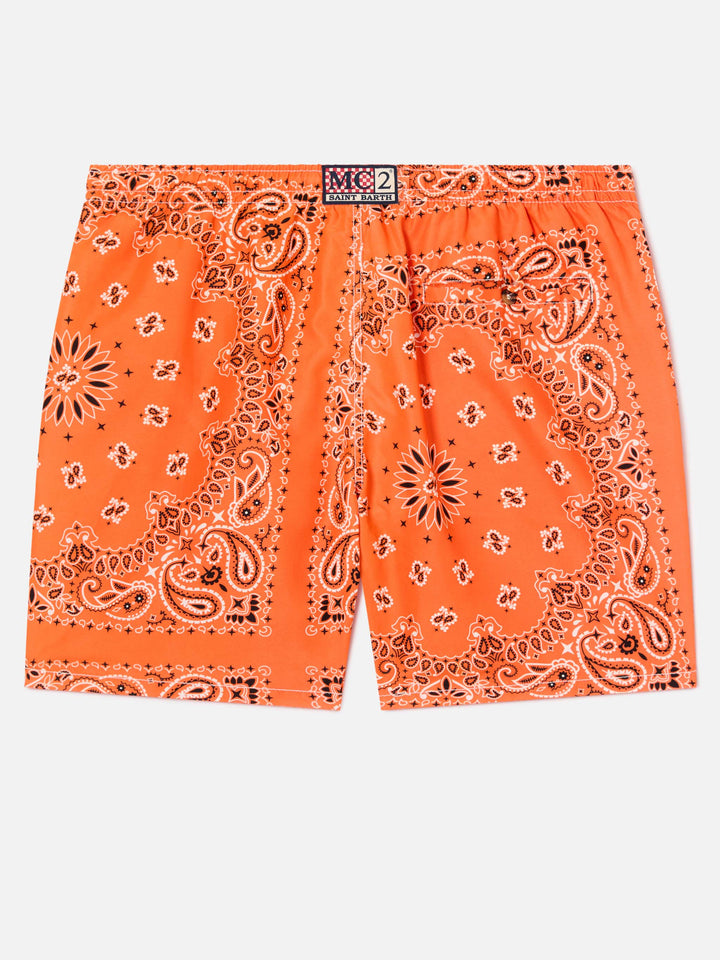 Caprese orange bandana swim shorts