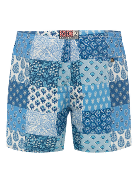 Mid-length swim-shorts Caprese with floral patch print - MC2 Saint Barth