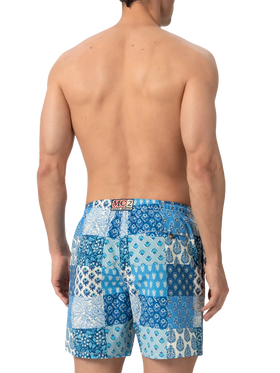 Mid-length swim-shorts Caprese with floral patch print - MC2 Saint Barth