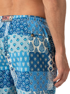 Mid-length swim-shorts Caprese with floral patch print - MC2 Saint Barth