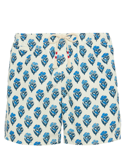 Mid-length swim-shorts Caprese with flower print - MC2 Saint Barth