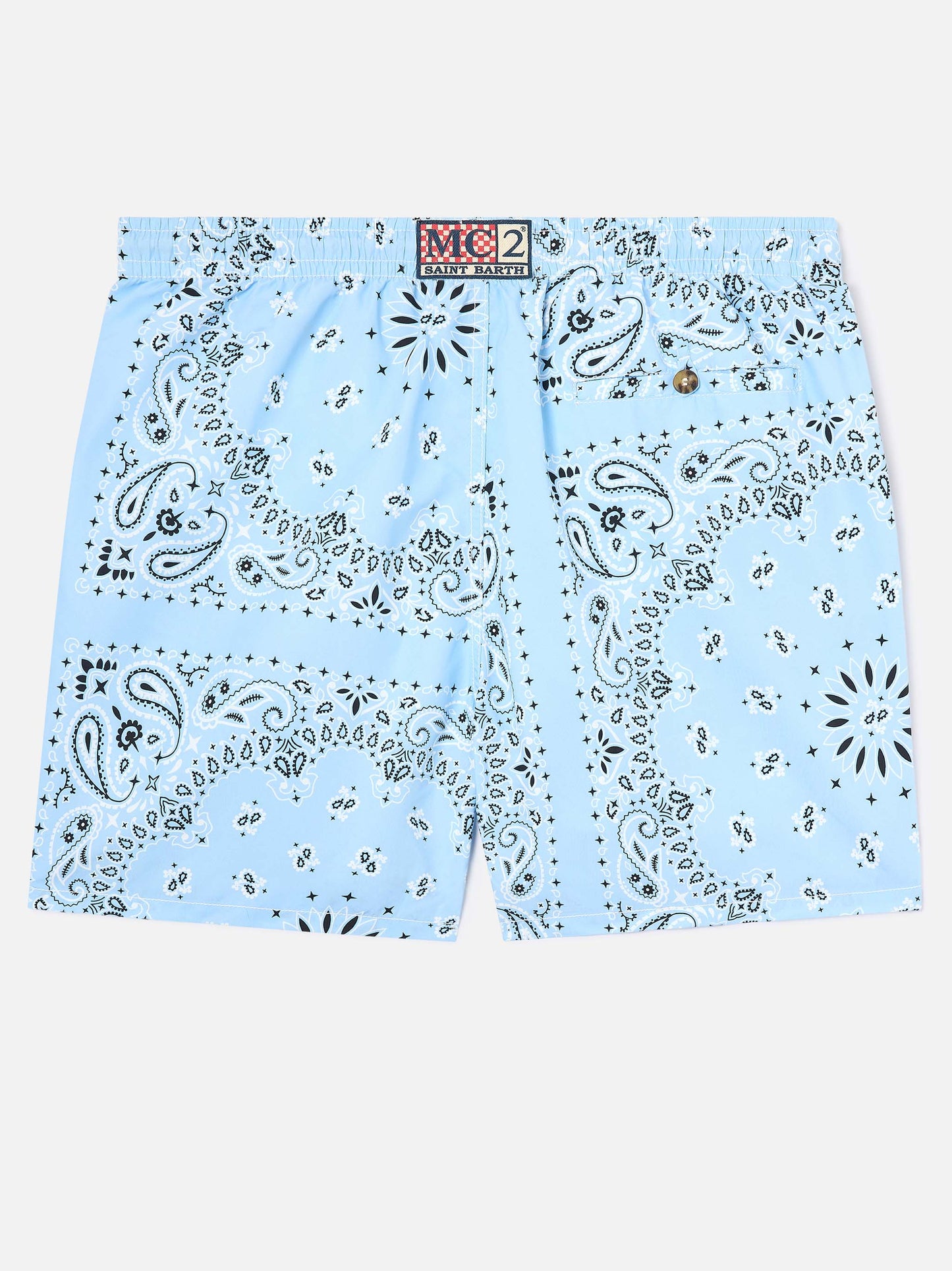 Short de bain Caprese avec imprimé bandana bleu clair 