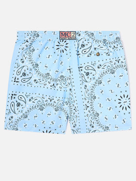 Short de bain Caprese avec imprimé bandana bleu clair 