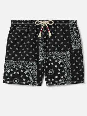 Short de bain Caprese avec imprimé bandana noir 