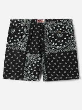 Short de bain Caprese avec imprimé bandana noir 