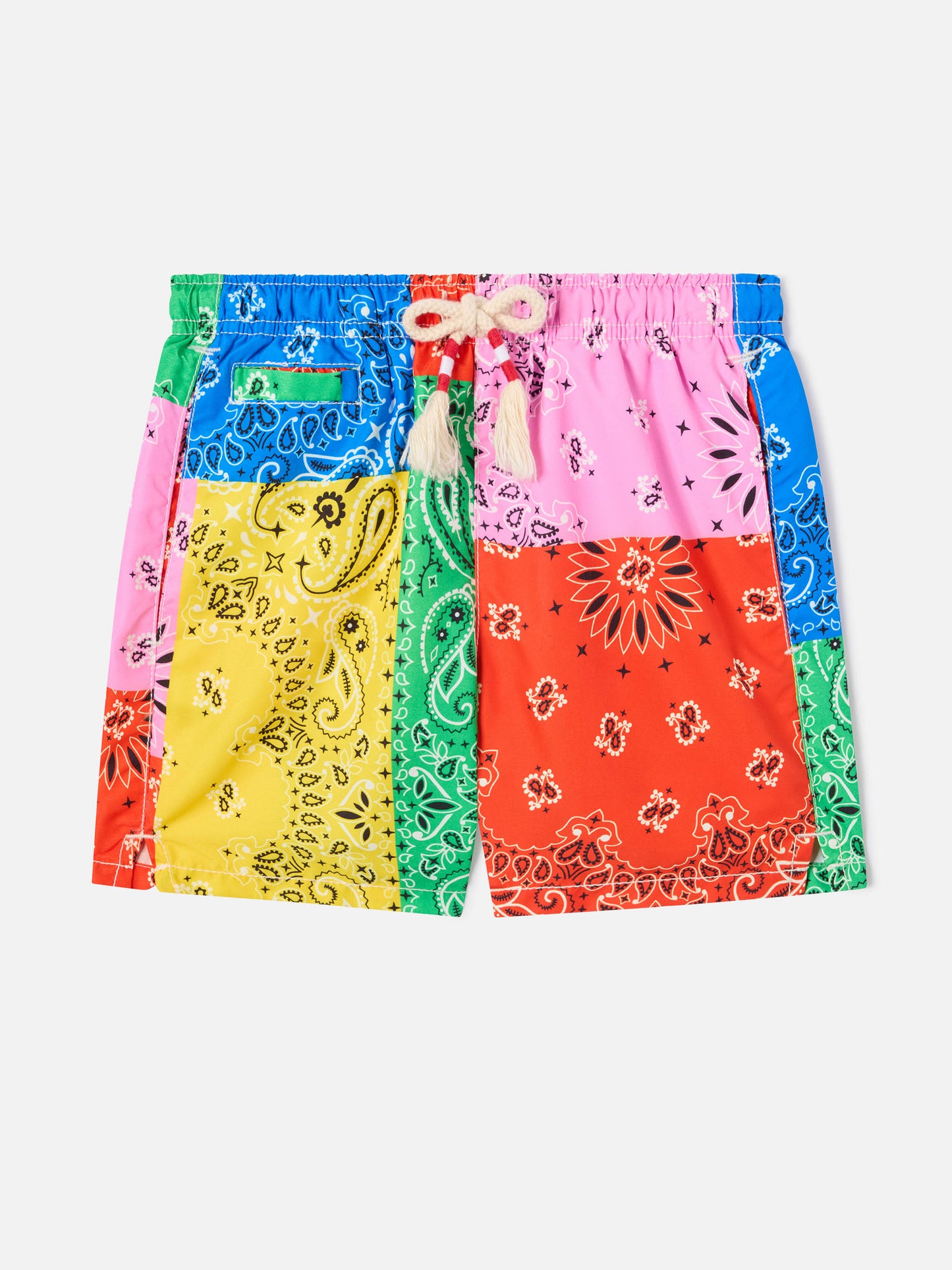 Short de bain pour garçon à imprimé bandana multicolore 